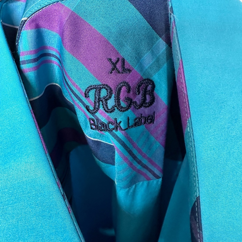 RGB Black Label Men’s XL Blue Dress Shirt (cotton/microfiber) NWt - Picture 3 of 7
